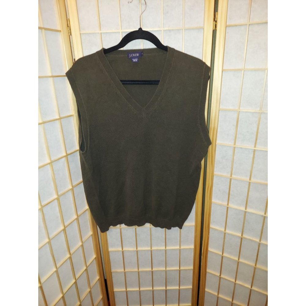 J. Crew Forest Green V neck Vest Size M